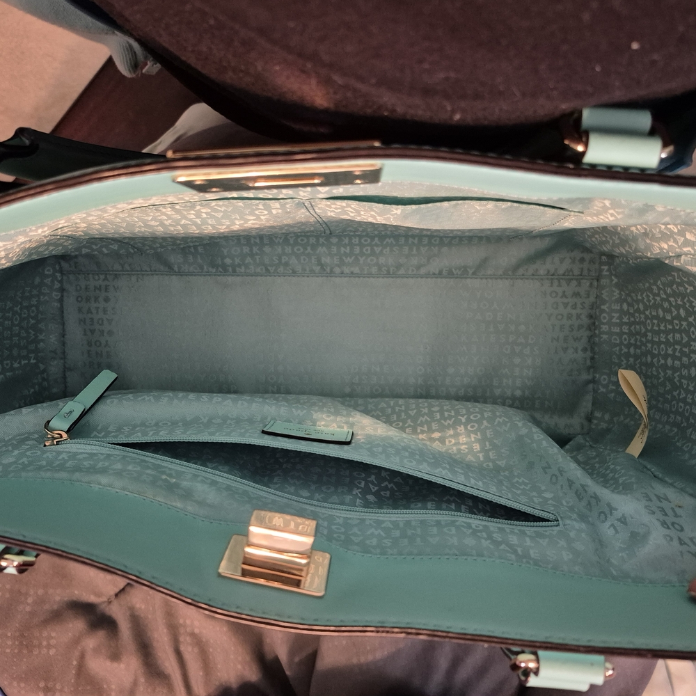 Kate Spade Orchard Valley Smooth Purse In Soft Aqua - Picture 5 of 8